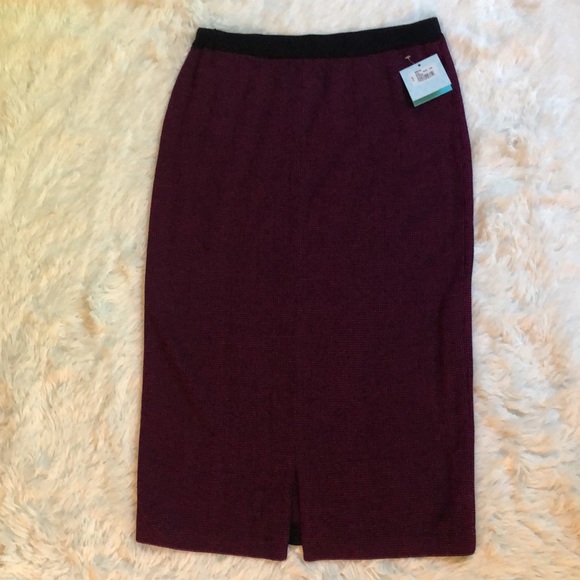 Ming Wang NWT purple & black check knit skirt 💜🖤 - Picture 2 of 7